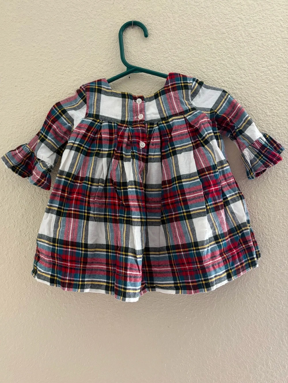GAP Red Green White Plaid Baby Dress-Style Top